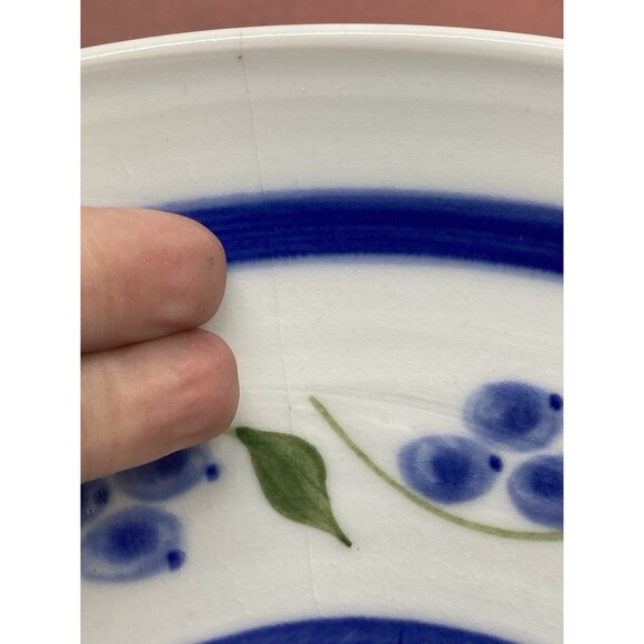 Vintage Sheepscot River Pottery Maine Made Blueberry Serving Bowl Farmhouse READ - Picture 7 of 12